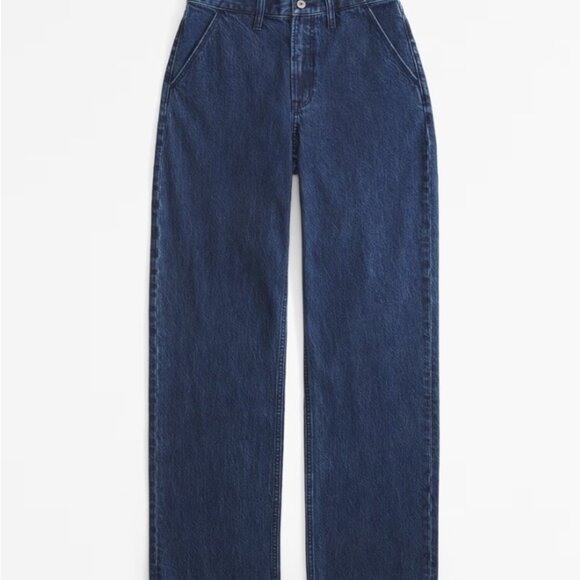 Abercrombie & Fitch Denim - Abercrombie & Fitch The Loose High Rise Dark Blue Trouser Jean